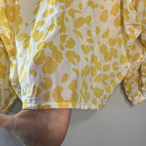 Mother The Sunburst Leopard Floral Print Button‎ Front Blouse Size Large - Picture 8 of 11